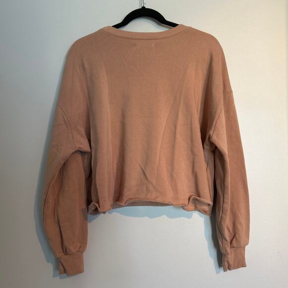 Grayson Threads Cropped Oversized Crewneck Sweatshirt – Beige – Women’s Medium - Picture 7 of 7